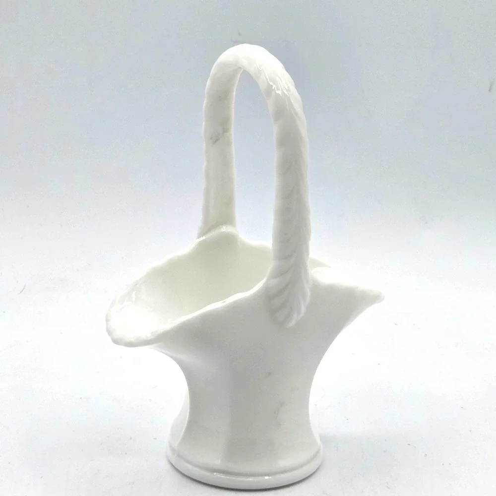 Westmorland Milk-Glass Basket 7 Inch WG  VINTAGE